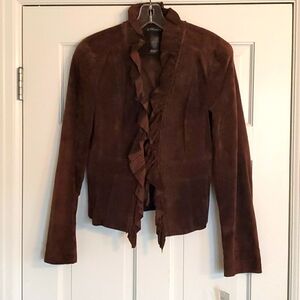 NWT City Unlimited Womens brown 100% suede jacket Sz 8